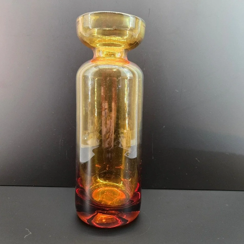 Vintage Blenko 712L Candleholder Wheat John Nickerson 9.5